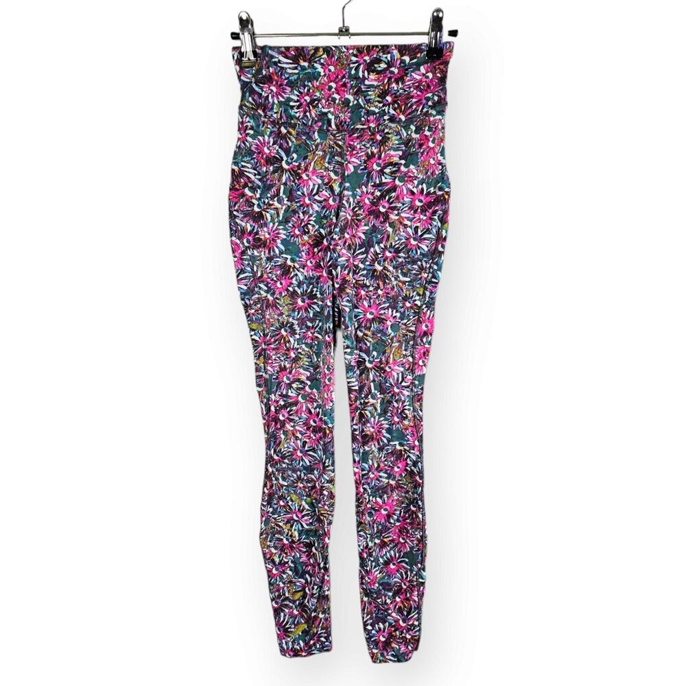 Lululemon Sz 2 Swift Speed High Rise Floral Electric Athletic Legging 27" Inseam